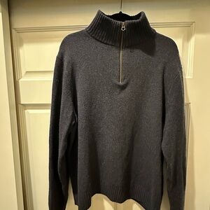 J. Crew Men's Navy Zip-Up Sweater